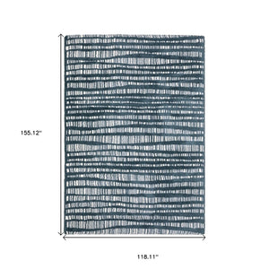HomeRoots 5' Teal and Ivory Striped Distressed Area Rug - Luxuriously Soft, Stain-Resistant, Versatile Design 10' X 13' 575034