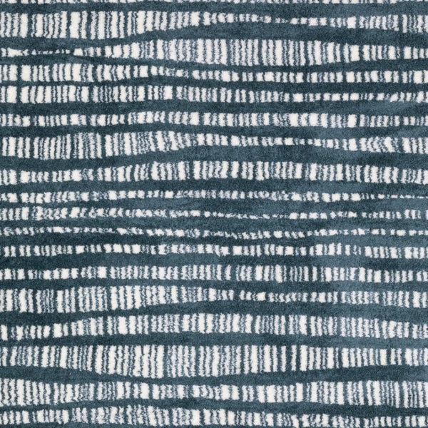 HomeRoots 5' Teal and Ivory Striped Distressed Area Rug - Luxuriously Soft, Stain-Resistant, Versatile Design 4' X 6' 575035