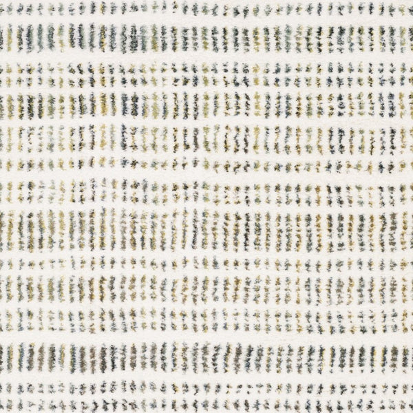 Homeroots 5' Elegant Ivory And Gold Striped Power Loom Area Rug - Stain Resistant, Perfect For Any Decor 5' X 8' Polyester 575038