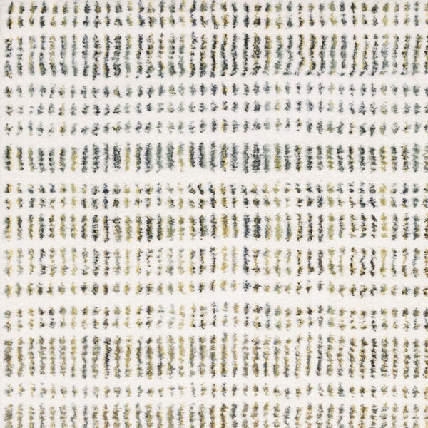 Homeroots 5' Elegant Ivory And Gold Striped Power Loom Area Rug - Stain Resistant, Perfect For Any Decor 10' X 13' Polyester 575039