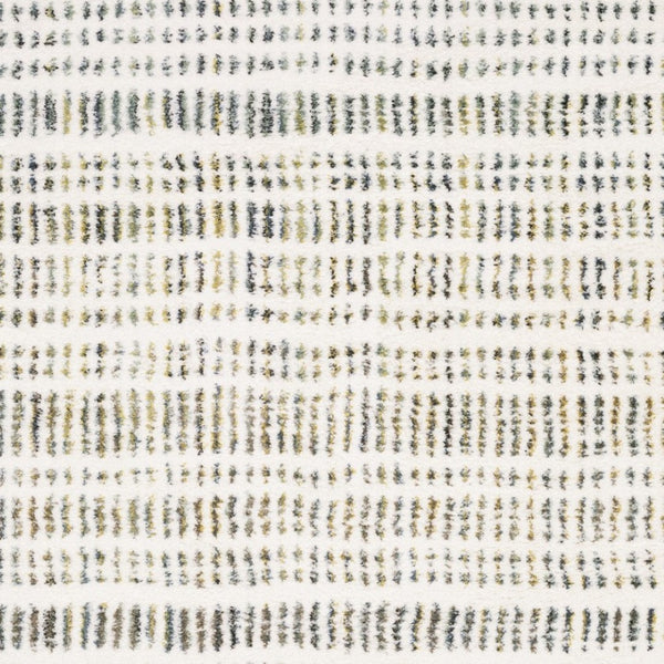 Homeroots 5' Elegant Ivory And Gold Striped Power Loom Area Rug - Stain Resistant, Perfect For Any Decor 4' X 6' Polyester 575040