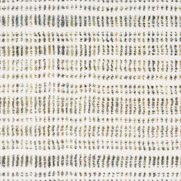 Homeroots 5' Elegant Ivory And Gold Striped Power Loom Area Rug - Stain Resistant, Perfect For Any Decor 7' X 10' Polyester 575041