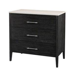 Butler Specialty Mayfair 3-drawer Chest: Exquisite Wood & Marble Design With Antique Silver Hardware For Elegance Black Mindi Wood,Mindi Veneer,Mdf,Marble 5750432-butler
