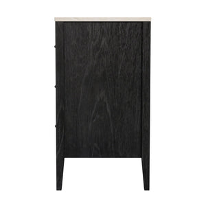 Butler Specialty Mayfair 3-drawer Chest: Exquisite Wood & Marble Design With Antique Silver Hardware For Elegance Black Mindi Wood,Mindi Veneer,Mdf,Marble 5750432-butler