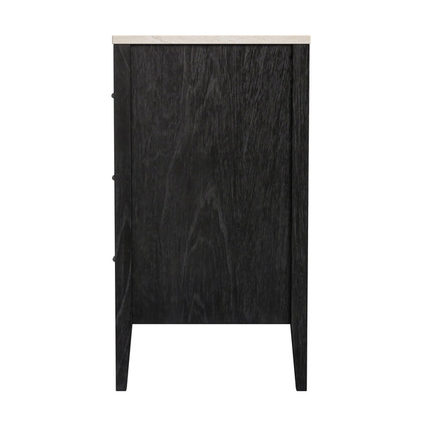 Butler Specialty Mayfair 3-drawer Chest: Exquisite Wood & Marble Design With Antique Silver Hardware For Elegance Black Mindi Wood,Mindi Veneer,Mdf,Marble 5750432-butler