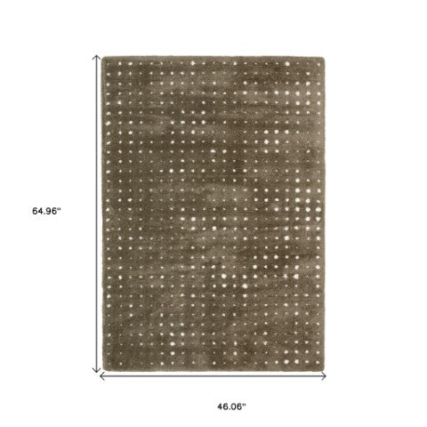 Homeroots 5' Artistic Brown Geometric Power Loom Area Rug – Stain Resistant, Perfect For Homes With Kids & Pets 4' X 6' Polyester 575045