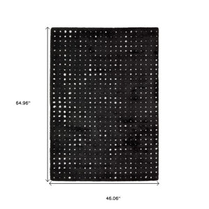 Homeroots 5' Artistic Brown Geometric Power Loom Area Rug – Stain Resistant, Perfect For Homes With Kids & Pets 4' X 6' Polyester 575049