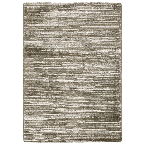 Homeroots 5' Distressed Brown Striped Area Rug – Stylish, Stain-resistant Comfort For Family Spaces & Pets 5' X 8' Polyester 575053