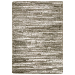 HomeRoots 5' Striped Distressed Area Rug in Brown and Ivory – Soft, Stain-Resistant Comfort for Any Room 4' X 6' 575055
