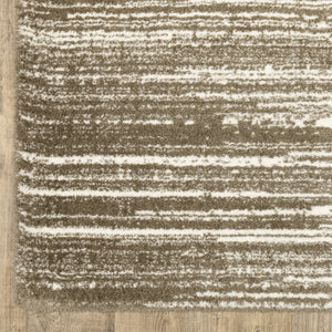 Homeroots 5' Distressed Brown Striped Area Rug – Stylish, Stain-resistant Comfort For Family Spaces & Pets 7' X 10' Polyester 575056