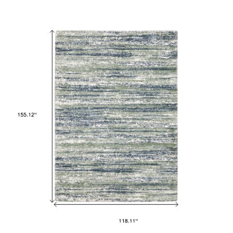 Homeroots 5' Distressed Brown Striped Area Rug – Stylish, Stain-resistant Comfort For Family Spaces & Pets 10' X 13' Polyester 575058