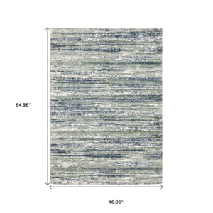 Homeroots 5' Distressed Brown Striped Area Rug – Stylish, Stain-resistant Comfort For Family Spaces & Pets 4' X 6' Polyester 575059