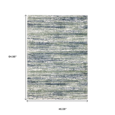 Homeroots 5' Distressed Brown Striped Area Rug – Stylish, Stain-resistant Comfort For Family Spaces & Pets 4' X 6' Polyester 575059