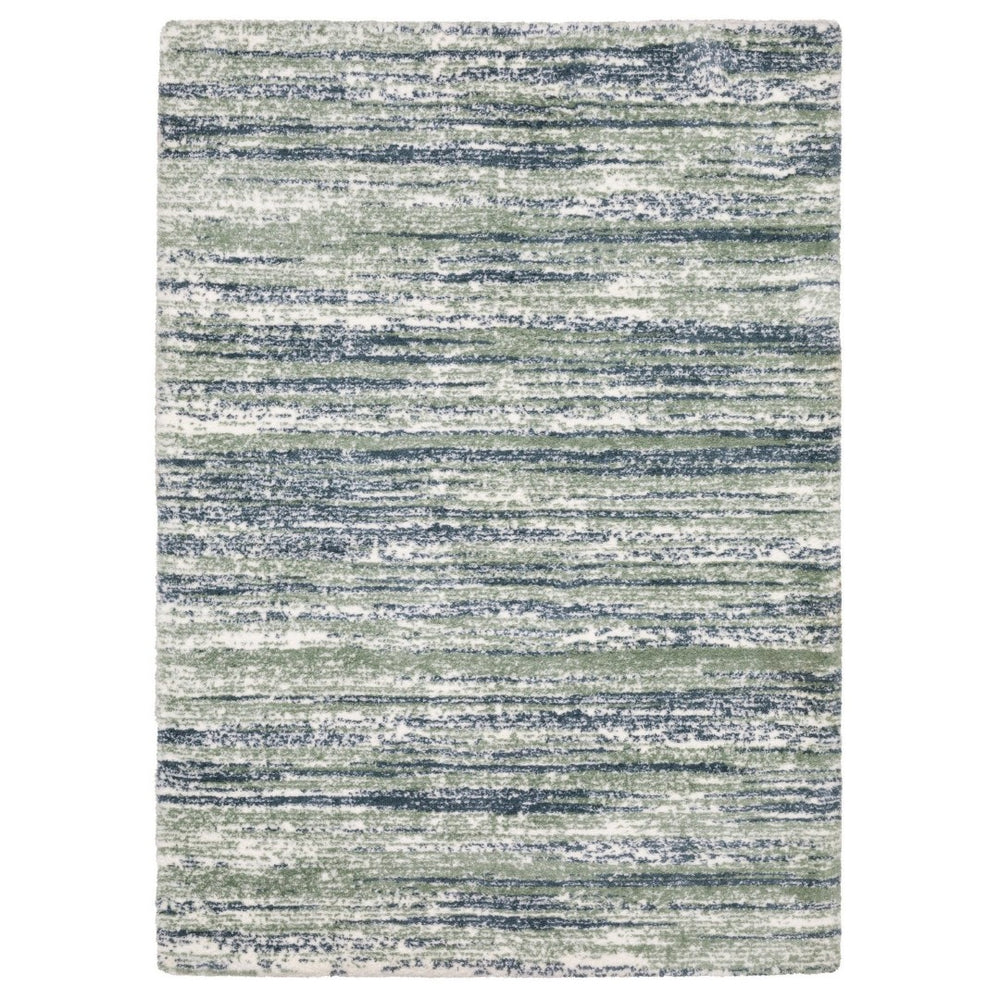 HomeRoots 5' Striped Distressed Area Rug in Brown and Ivory – Soft, Stain-Resistant Comfort for Any Room 5' X 8' 575060