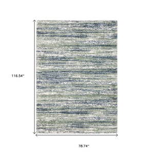 Homeroots 5' Distressed Brown Striped Area Rug – Stylish, Stain-resistant Comfort For Family Spaces & Pets 7' X 10' Polyester 575061