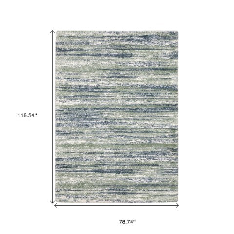 Homeroots 5' Distressed Brown Striped Area Rug – Stylish, Stain-resistant Comfort For Family Spaces & Pets 7' X 10' Polyester 575061