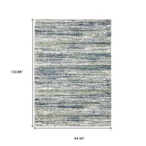 Homeroots 5' Distressed Brown Striped Area Rug – Stylish, Stain-resistant Comfort For Family Spaces & Pets 8' X 11' Polyester 575062