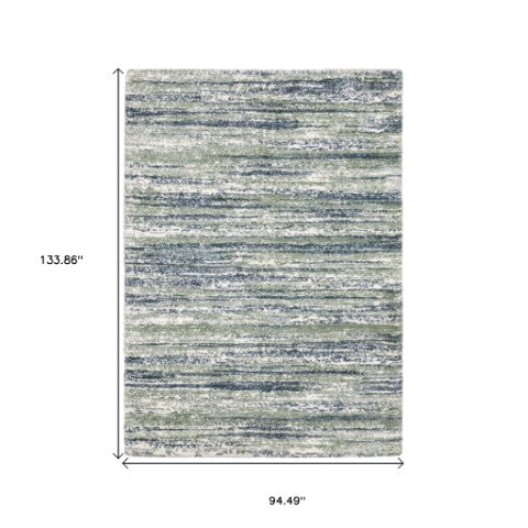 Homeroots 5' Distressed Brown Striped Area Rug – Stylish, Stain-resistant Comfort For Family Spaces & Pets 8' X 11' Polyester 575062