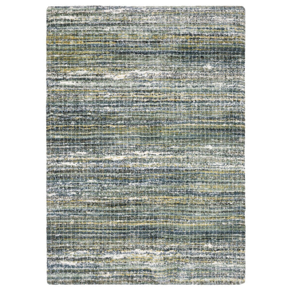 Homeroots 5' Artistic Green Geometric Area Rug - Stain Resistant Design For Stylish Living Spaces & Homes 10' X 13' Polyester 575064