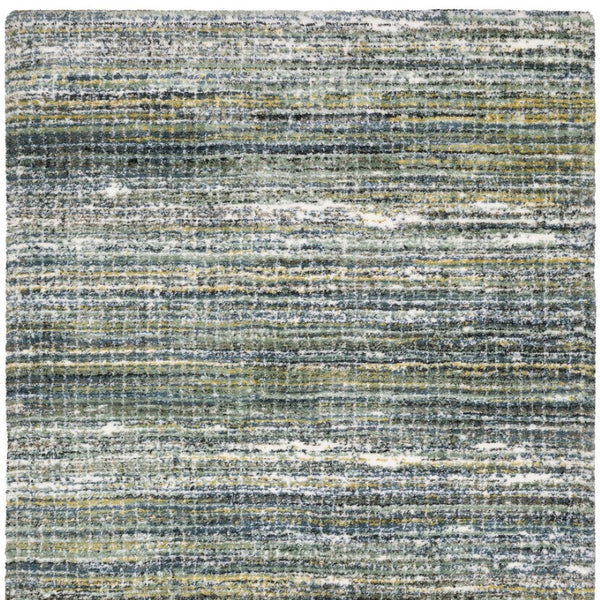 Homeroots 5' Artistic Green Geometric Area Rug - Stain Resistant Design For Stylish Living Spaces & Homes 4' X 6' Polyester 575065
