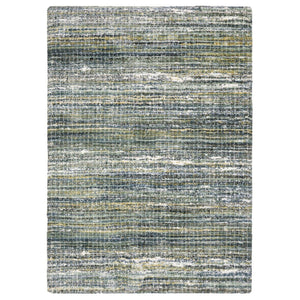 HomeRoots 5' Geometric Green and Blue Area Rug - Modern Design, Soft Pile, Durable, Stain Resistant, Versatile Use 8' X 11' 575067