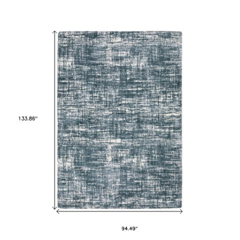 Homeroots 5' Abstract Green And Ivory Area Rug - Perfect For Kids And Pets, Stain Resistant, Artful Design 8' X 11' Polyester 575073
