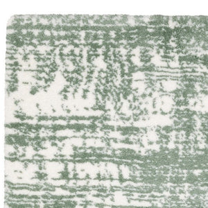 Homeroots 5' Abstract Green And Ivory Area Rug - Perfect For Kids And Pets, Stain Resistant, Artful Design 4' X 6' Polyester 575075