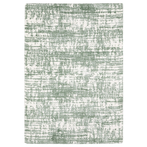 HomeRoots 5' Green and Ivory Abstract Area Rug - Modern Style, Plush Pile, Stain Resistant for Family Homes 4' X 6' 575075