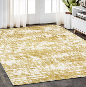 Homeroots 5' Abstract Green And Ivory Area Rug - Perfect For Kids And Pets, Stain Resistant, Artful Design 5' X 8' Polyester 575080