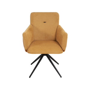 English Elm 360° Modern Swivel Upholstered Home Office Chair Set of 2 with Metal Base, 300lb Capacity, Stylish Orange W757P304106