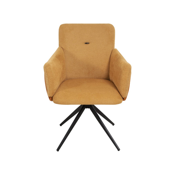 English Elm 360° Modern Swivel Upholstered Home Office Chair Set of 2 with Metal Base, 300lb Capacity, Stylish Orange W757P304106