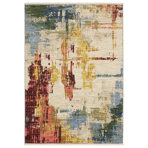 Homeroots 2' Abstract Beige And Orange Area Rug With Fringe – Stylish Decor For Any Room – Timeless Elegance 2' X 3' Wool Blend 575191