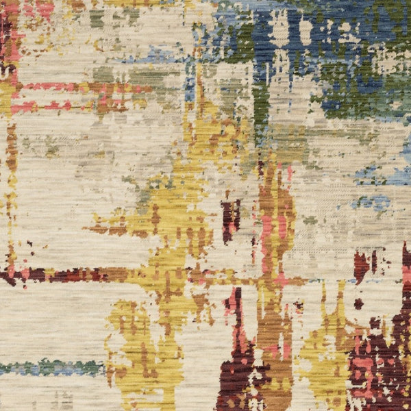 Homeroots 2' Abstract Beige And Orange Area Rug With Fringe – Stylish Decor For Any Room – Timeless Elegance 2' X 3' Wool Blend 575191