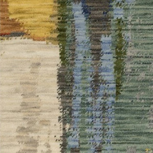 Homeroots 2' Colorful Pink Blue And Yellow Abstract Area Rug With Chic Fringe - Elevate Your Space Instantly! 2' X 3' Wool Blend 575192