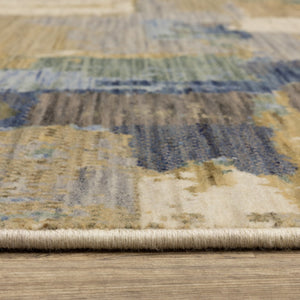 Homeroots 2' Blue Abstract Area Rug With Fringe - Stylish Design For Comfort And Warmth In Any Space 2' X 3' Wool Blend 575195