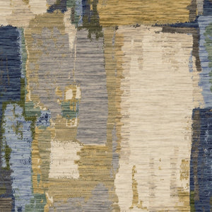 Homeroots 2' Blue Abstract Area Rug With Fringe - Stylish Design For Comfort And Warmth In Any Space 2' X 3' Wool Blend 575195