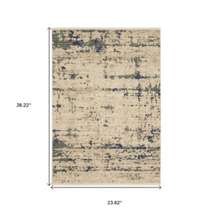 Homeroots 2' Beige Abstract Area Rug With Fringe - Artistic Touch For Your Living Space, Perfectly Chic Design 2' X 3' Wool Blend 575198