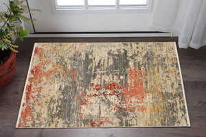 Homeroots 2' Beige And Pink Abstract Area Rug With Fringe – Stylish Design For Cozy Home Décor Upgrade 2' X 3' Wool Blend 575200