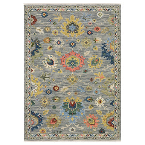 Homeroots 2' Gray Blue And Yellow Oriental Area Rug With Fringe – Stylish Design To Enhance Your Home Decor 2' X 3' Wool Blend 575201