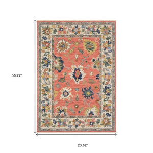 Homeroots 2' Cozy Gray Oriental Area Rug With Fringe - Elevate Your Space With Timeless Style And Warmth 2' X 3' Wool Blend 575204