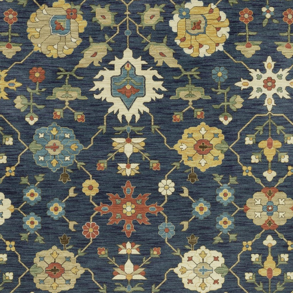 Homeroots 5' Blue Oriental Area Rug With Fringe – Stain Resistant, Stylish Design Perfect For Any Room Decor 3' X 5' Polypropylene 575219