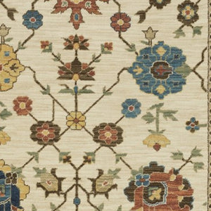 Homeroots 5' Blue Oriental Area Rug With Fringe – Stain Resistant, Stylish Design Perfect For Any Room Decor 8' Runner Polypropylene 575222