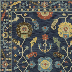 Homeroots 5' Blue Oriental Area Rug With Elegant Fringe – Stain Resistant, Perfect For Homes With Kids & Pets 3' X 5' Polypropylene 575223