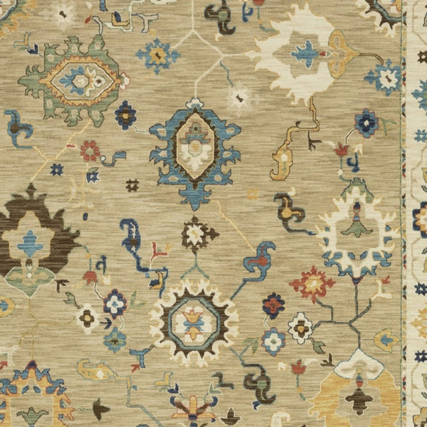 Homeroots 5' Elegant Beige And Light Blue Oriental Area Rug With Fringe - Stain Resistant For Any Decor 3' X 5' Polypropylene 575225
