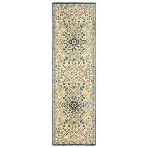 Homeroots 5' Ivory Oriental Area Rug With Fringe - Stylish, Stain-resistant Design For Cozy Home Decor 8' Runner Polypropylene 575230