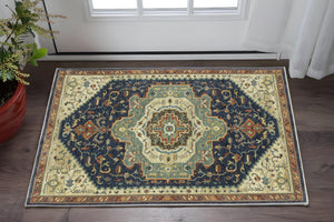 Homeroots 5' Brown Oriental Area Rug With Fringe - Stain Resistant, Warm Design Perfect For Homes With Kids & Pets 3' X 5' Polypropylene 575235