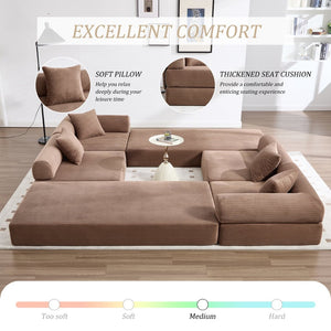 English Elm United We Win Convertible Sofa Bed With Memory Foam, Cloud Corduroy Upholstery For Cozy Spaces W1568S00253-GIGA