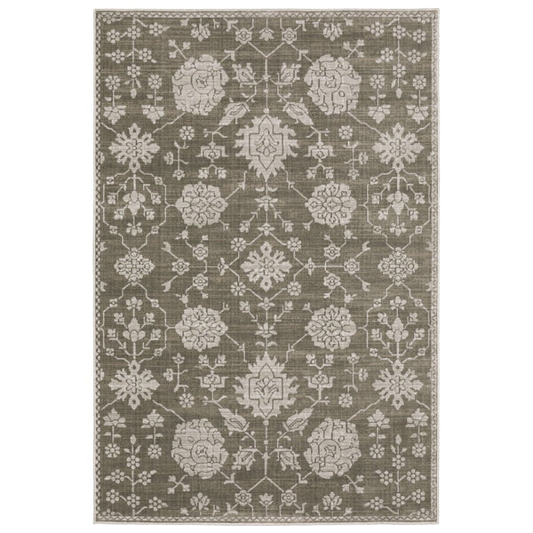 HomeRoots 4' Elegant Gray Oriental Area Rug - Timeless Design, Durable & Easy-Care for Any Room Decor 4' X 6' 575243
