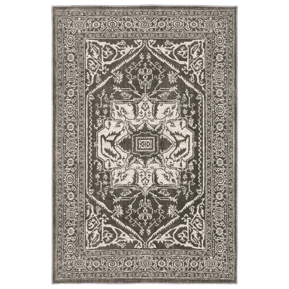 HomeRoots 5' Ivory and Gold Oriental Area Rug – Timeless Elegance for Any Room, Durable, Stain-Resistant Design 4' X 6' 575244
