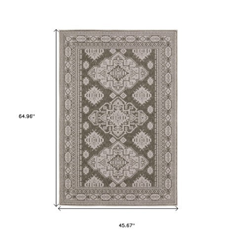 Homeroots 10' Blue Medallion Area Rug - Stylish, Stain-resistant Design For Living Spaces And Kids' Rooms 4' X 6' Polyester 575245